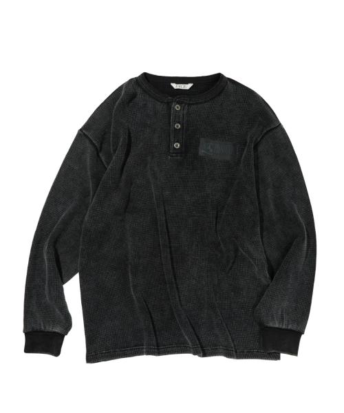 이티씨이(ETCE)  PROTOTYPE HENLEY NECK WAFFLE KNIT (CHARCOAL) - 사이즈 & 후기 | 무신사
