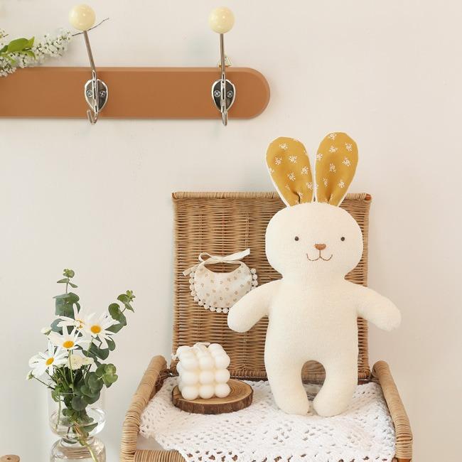 오가닉 아기 토끼 토토 애착 인형 만들기 임산부 태교바느질 DIY 미디엄