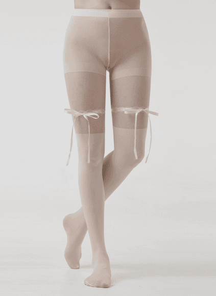 [30데니아] 발레코어 리본 스트랩 팬티스타킹