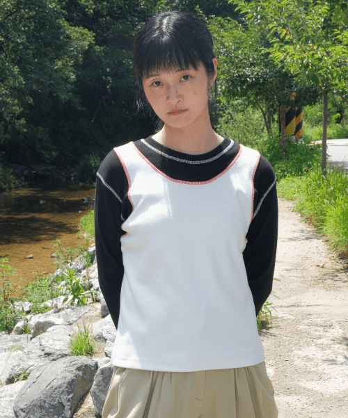 레이어드 티셔츠 블랙