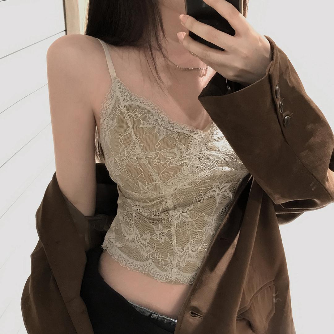 크림치즈마켓 [new~오픈5%할인!/화요일까지📢] [사이즈선택/란제리코어] 베이시스 슬립 캡 나시 - sv