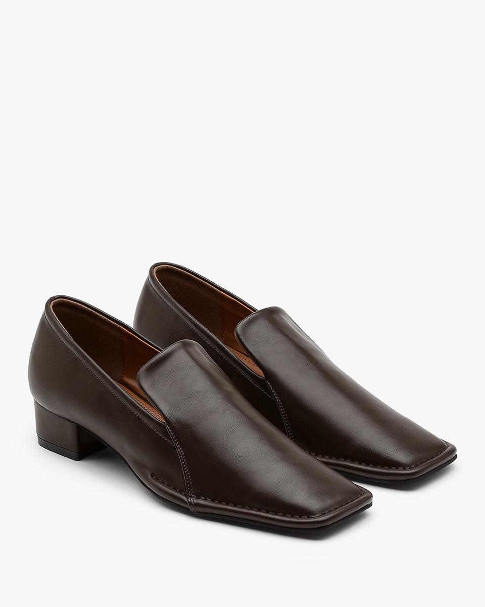 PIVE Square Heeled Loafers_Brown