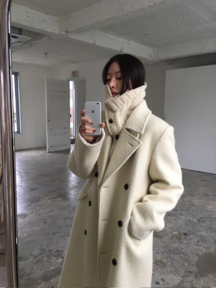 런던플랏 바닐라 코트 londonflat 한겨울 두꺼운 더블 롱코트 소프트무드