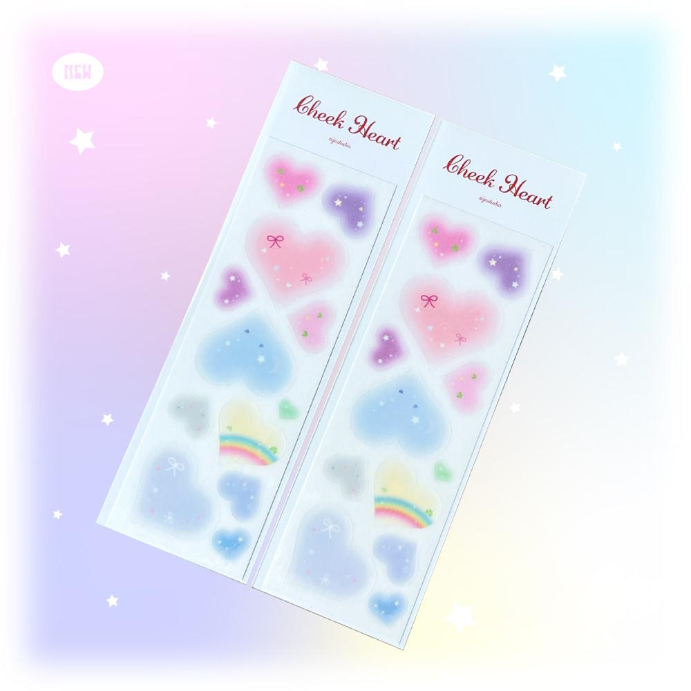 [스티커] Cheek Heart 투명 스티커