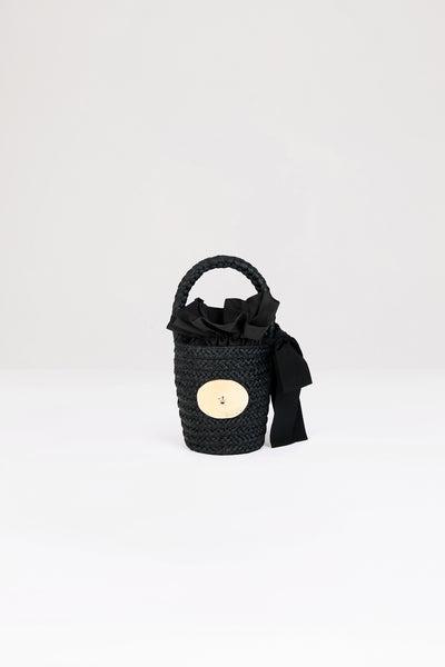 Iconic bucket bag in raffia - Black - One Size