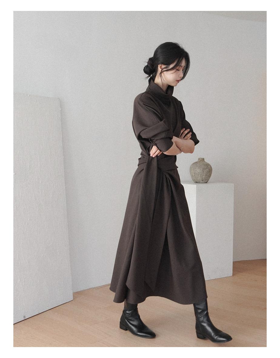 [10일소요] 리벨르 터틀 하이 원피스 [너티브라운]