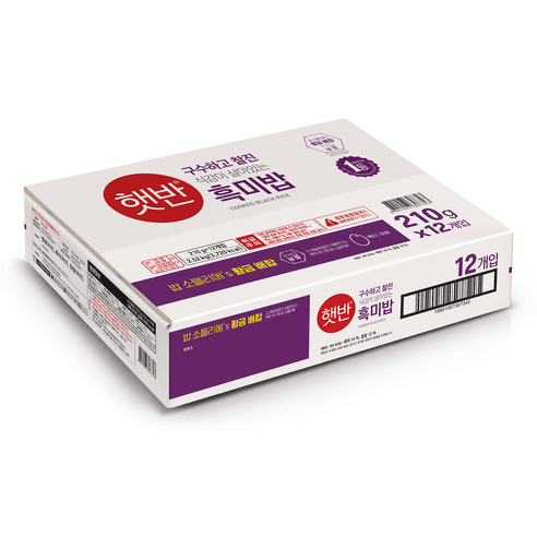 햇반 흑미밥, 210g, 12개 - 즉석잡곡밥 | 쿠팡