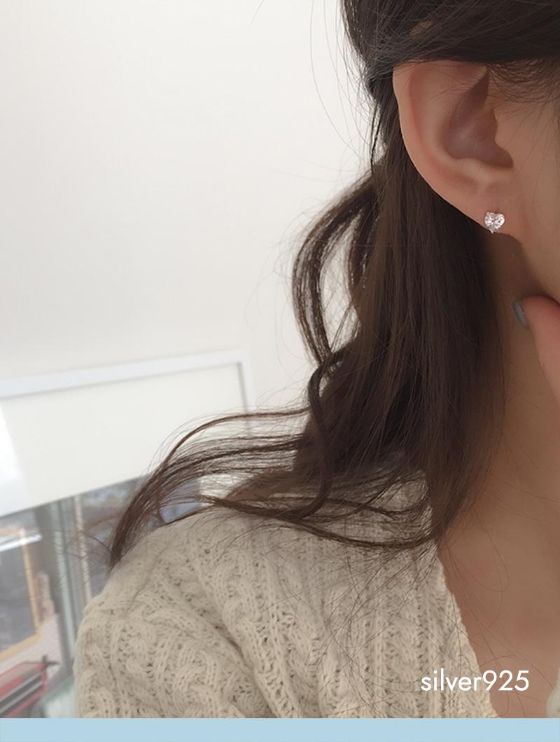 alice heart earing (silver925)