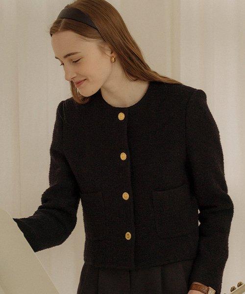 Romantic tweed jacket_Black