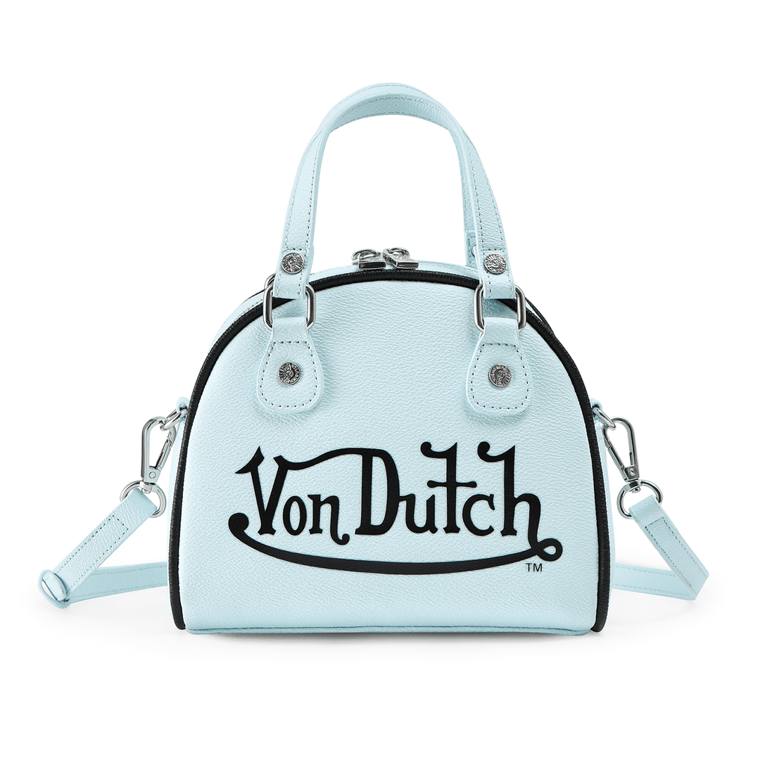 Von Dutch Light Blue & Black Two-Tone Bowling Bag