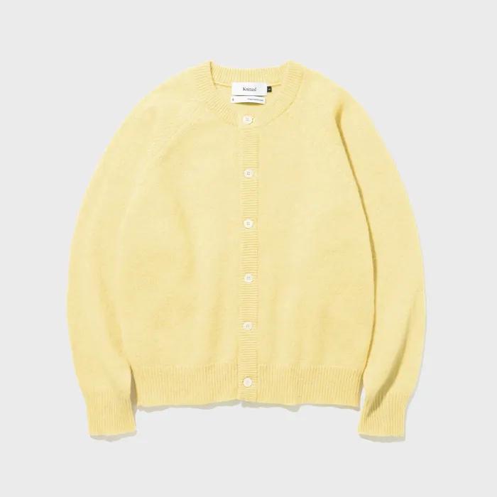 쉐기독 울 100% 라운드 가디건 YELLOW