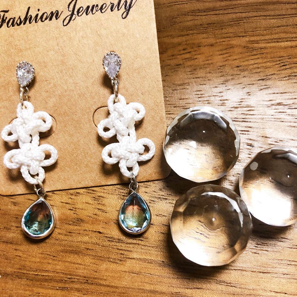 핸드메이드 삼정자 전통매듭 은침 귀걸이