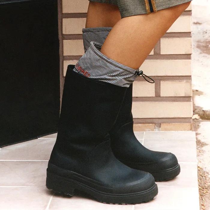 [5차 재입고]Two way Rain boots / Black Check