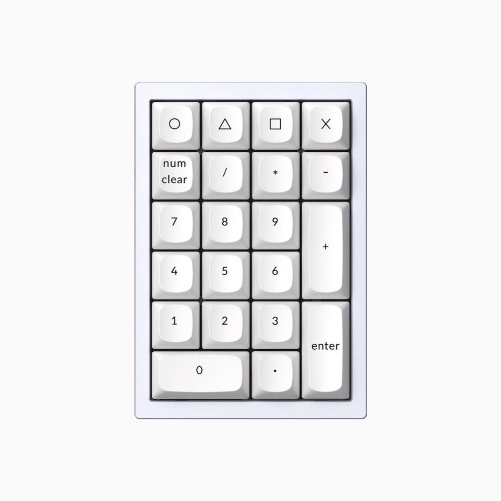 키크론 Q0 화이트 알루미늄 커스텀 기계식 키보드 숫자 키패드 핫스왑 애플 맥