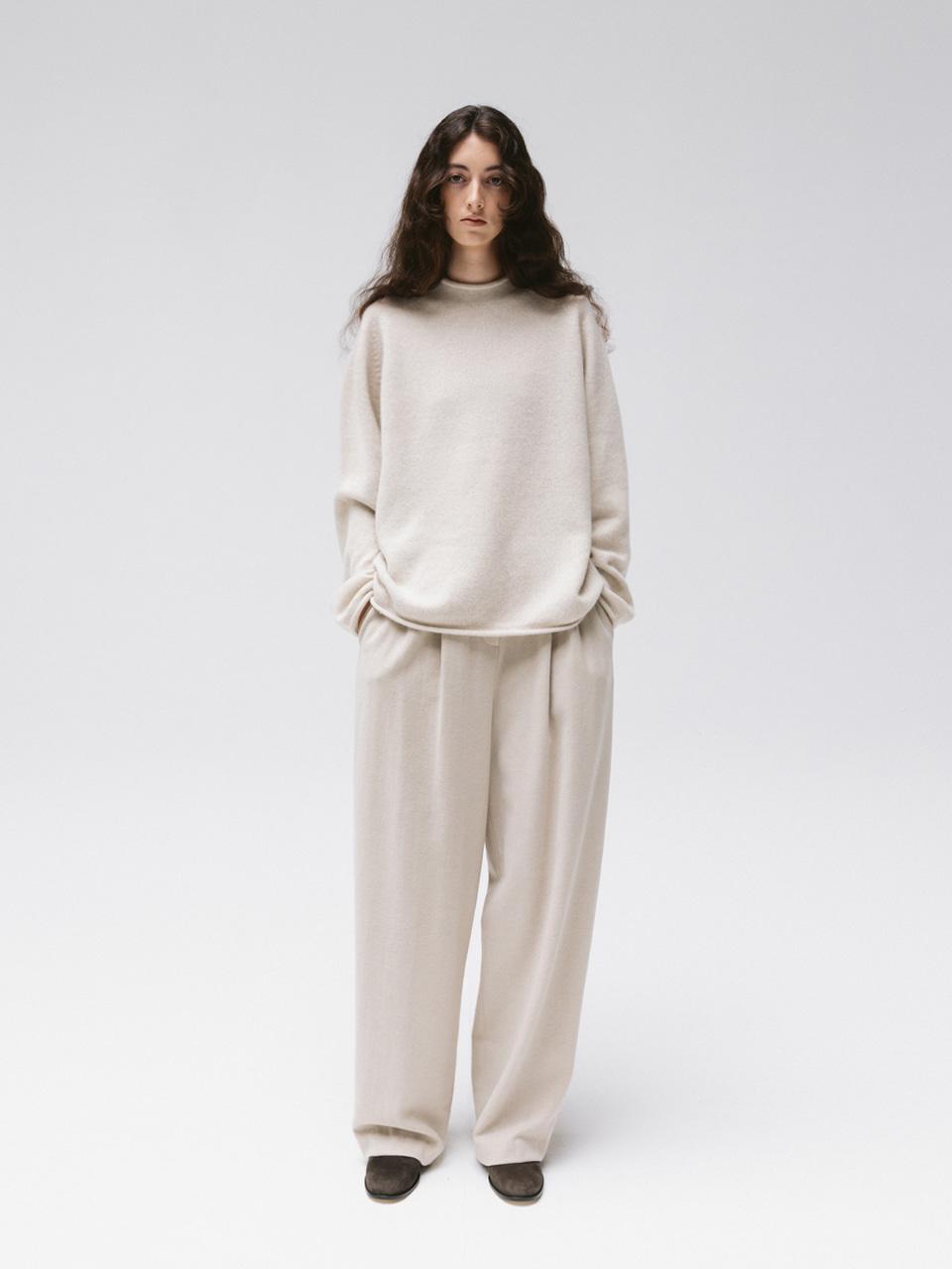 merino mock pullover (oat)