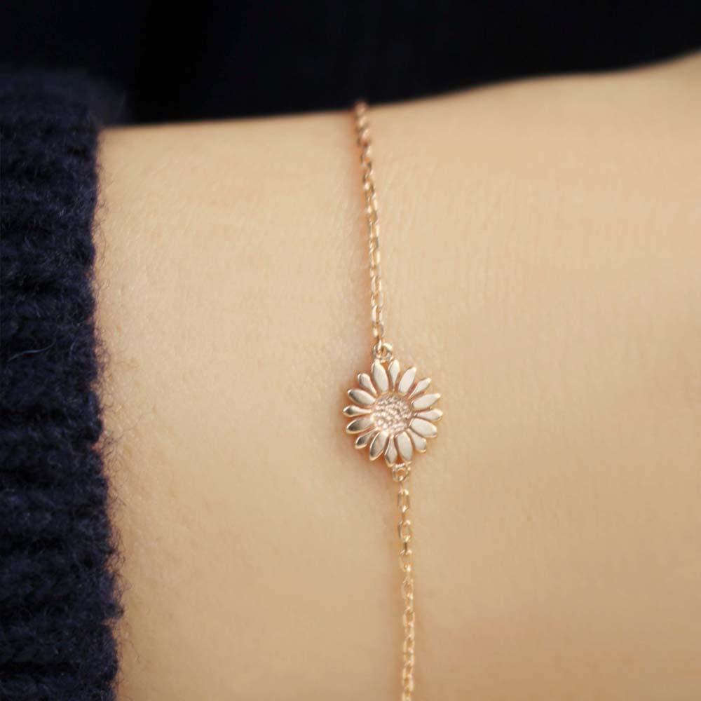 18K 14K 골드 데이지 팔찌
