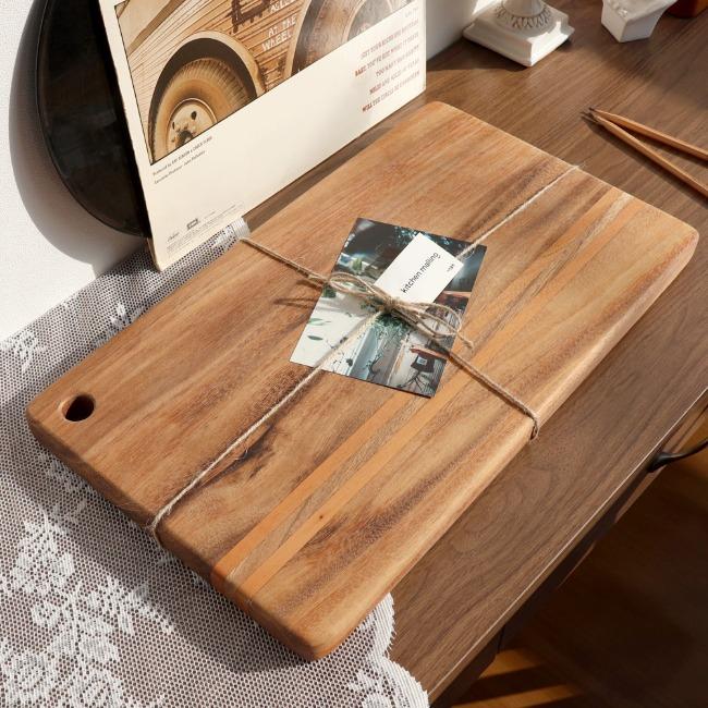 [오일키트증정+선물포장] 루드렛 레인트리 원목 투웨이 사각 도마 1p