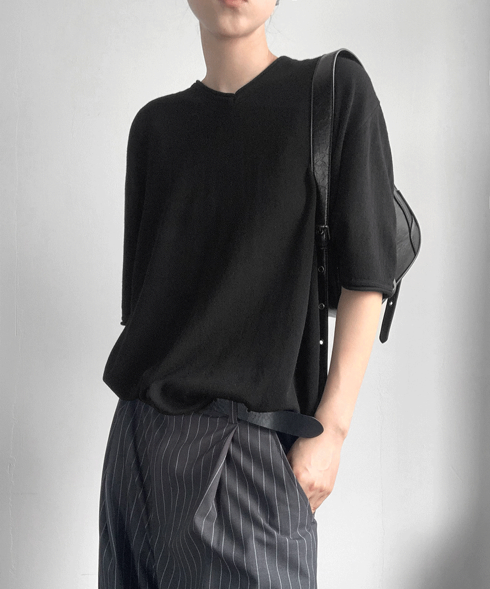 [UNISEX/여름니트] 르메 밤부 썸머 브이넥 니트 (2 Color)