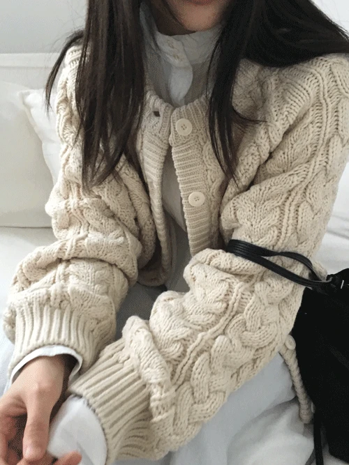 루지 헤비 케이블 가디건 (3colors)