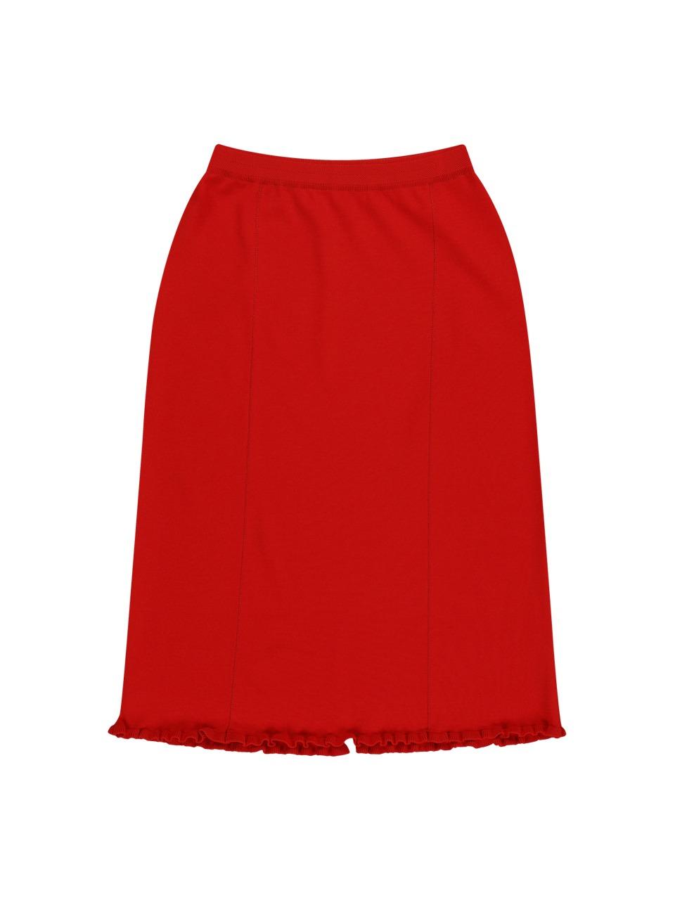 Frill Midi Skirt (Red)