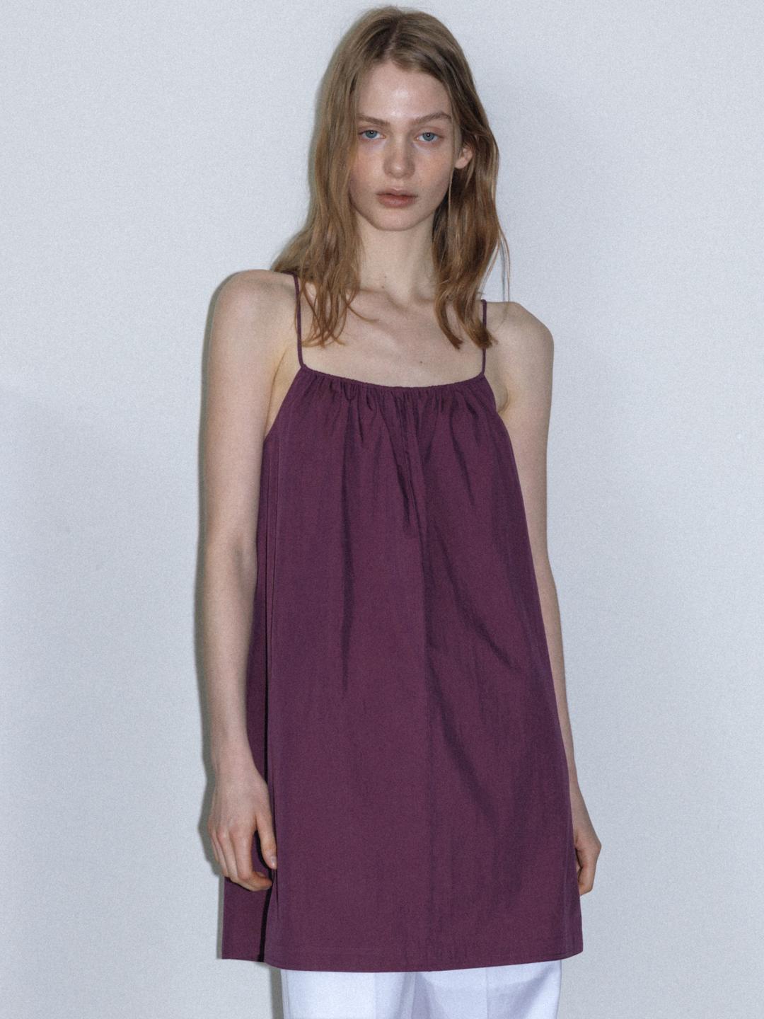 COTTON MINI DRESS, PURPLE