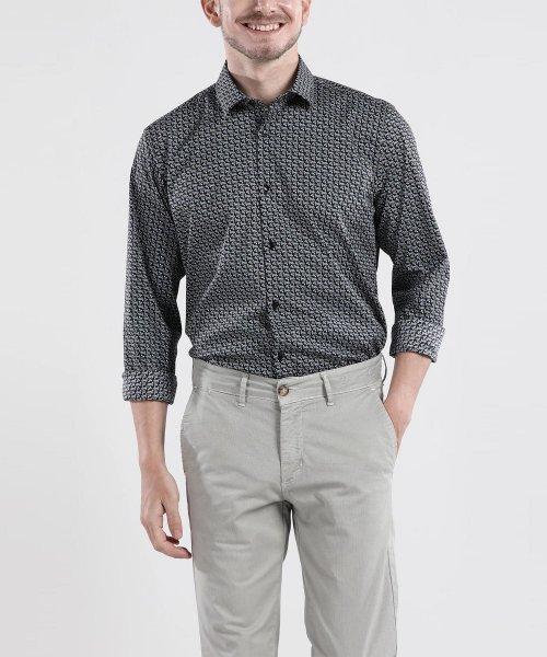 슬림핏 세미 캐주얼 패턴 셔츠 [프린트]