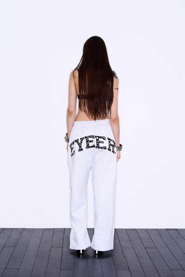 Zebra Patch Sweatpants - White Melange
