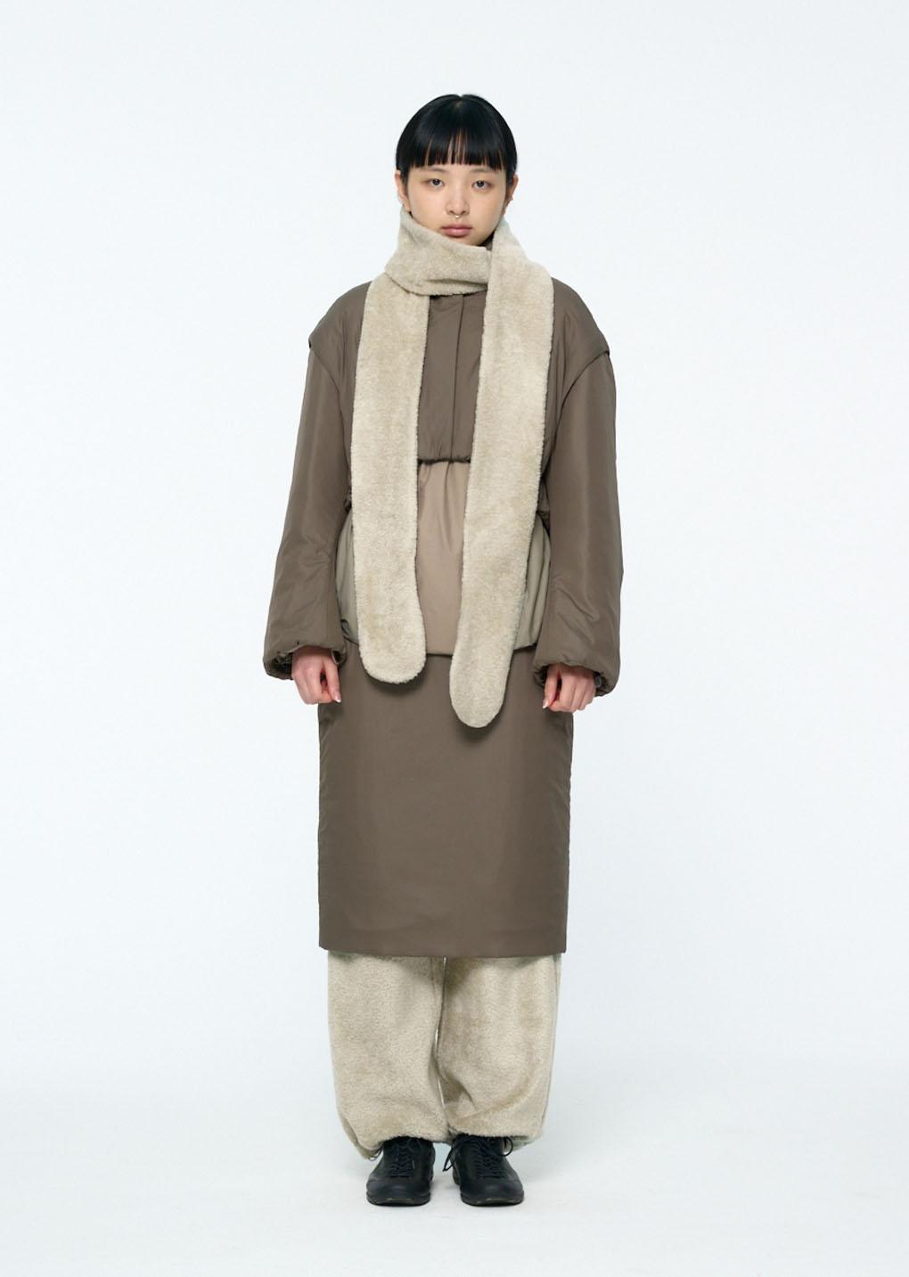 fluffy glove scarf, grey