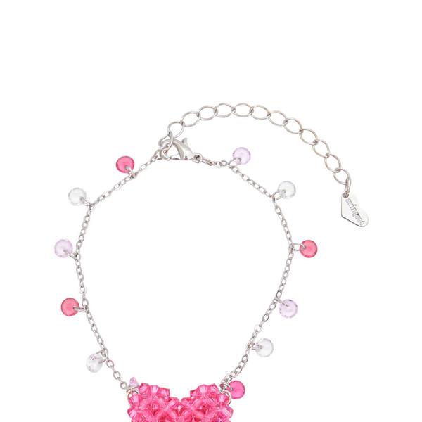 Single Heart Beads Bracelet (Fuchsia Pink)