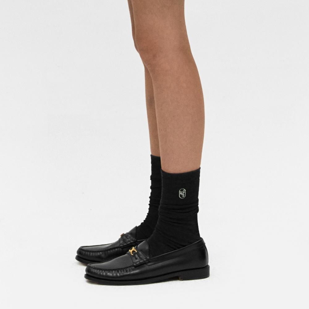 wool knee socks - black