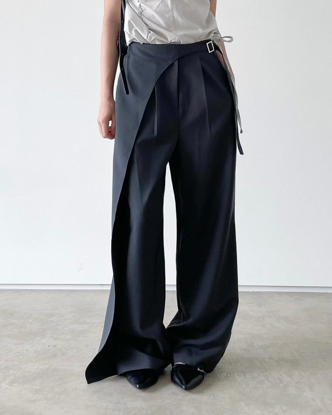 카본 사이드 버클 랩 슬랙스 [3co]