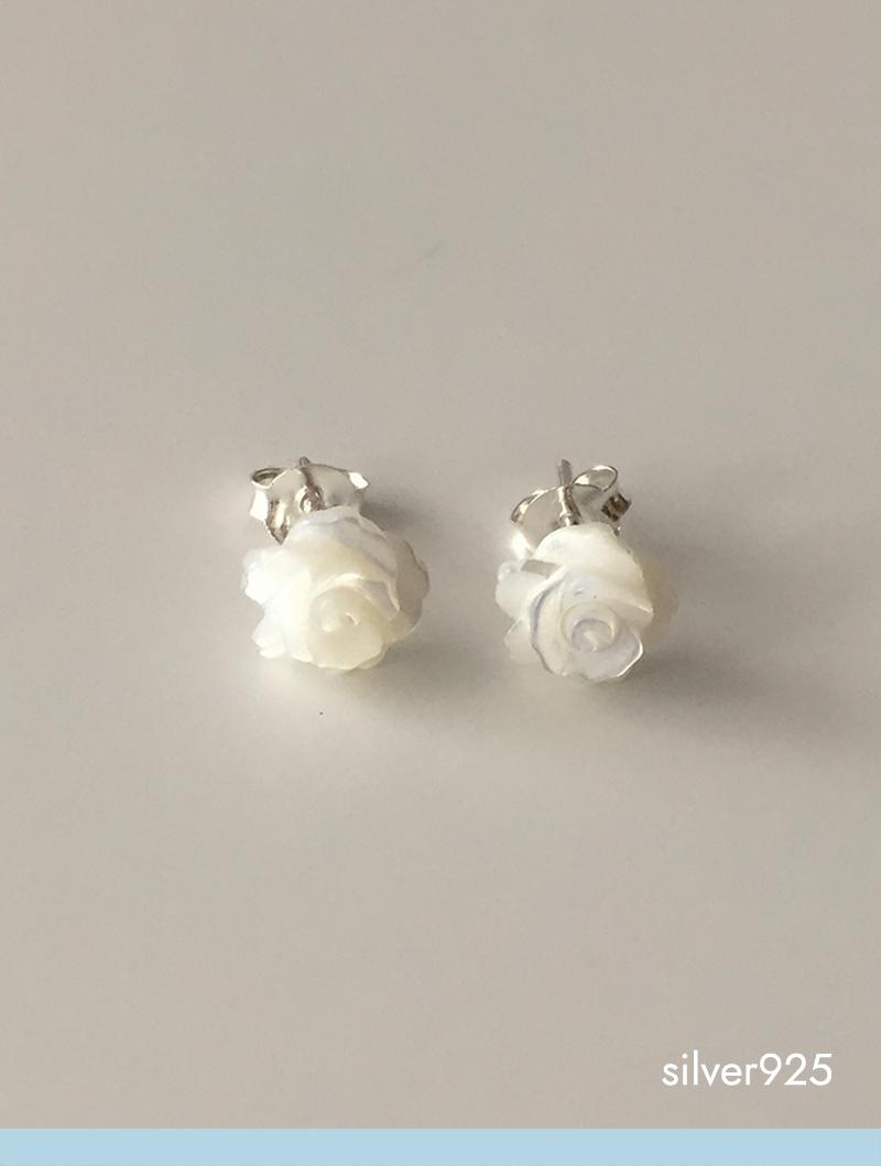 모앳 shell rose earring (silver925)