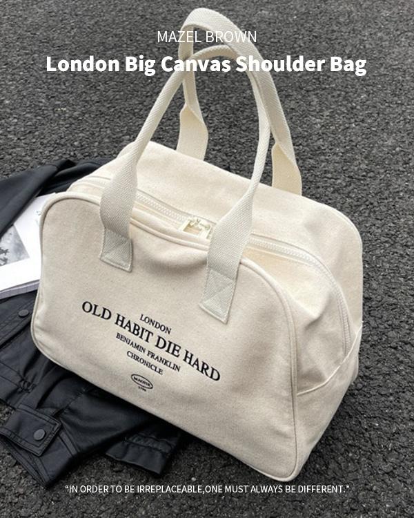 런던 빅 캔버스 숄더 백