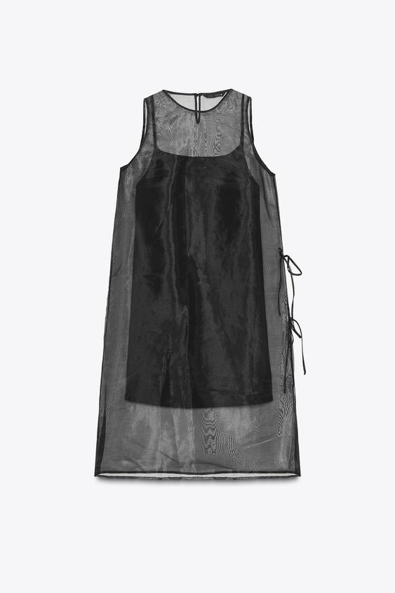 리본 오간자 원피스