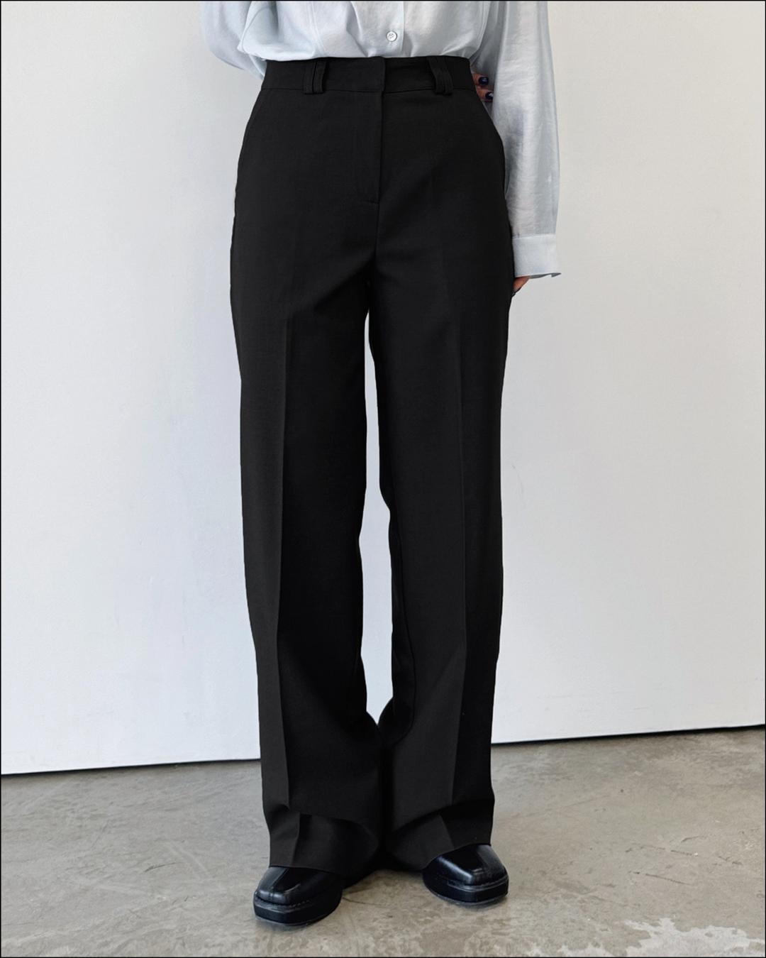 LIGHT WOOL SLACKS_BLACK