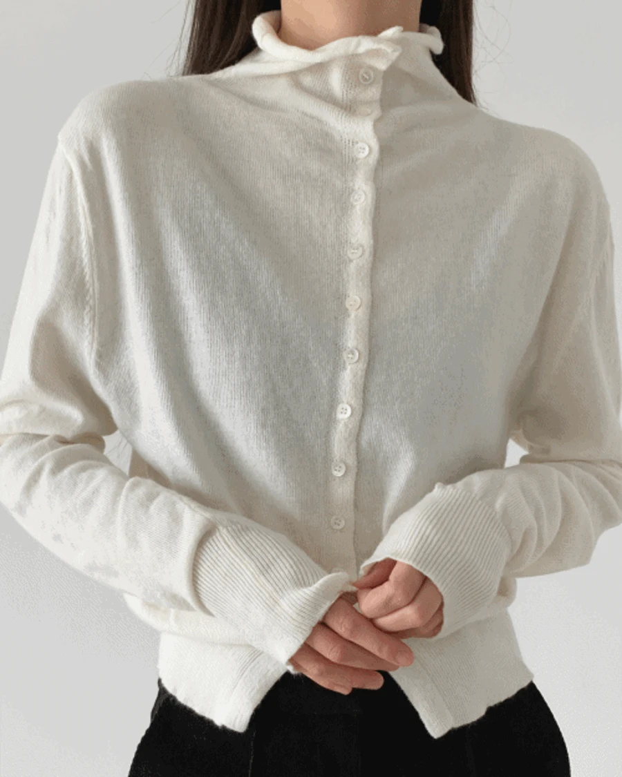 하이넥 버튼업 가디건 (2c)