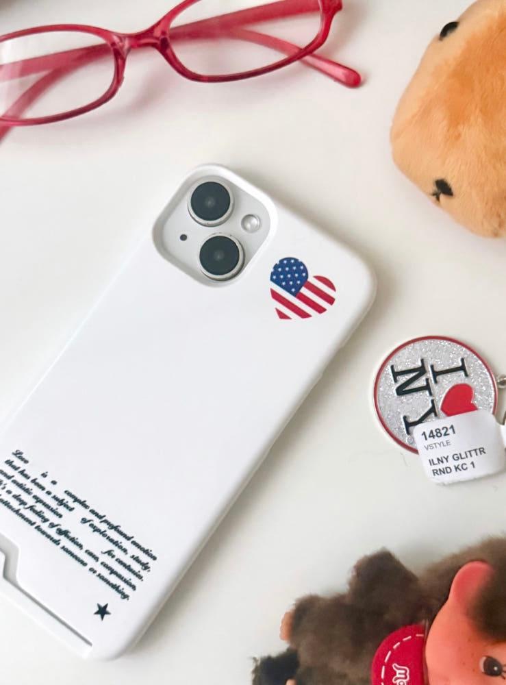 usa heart hard phone case