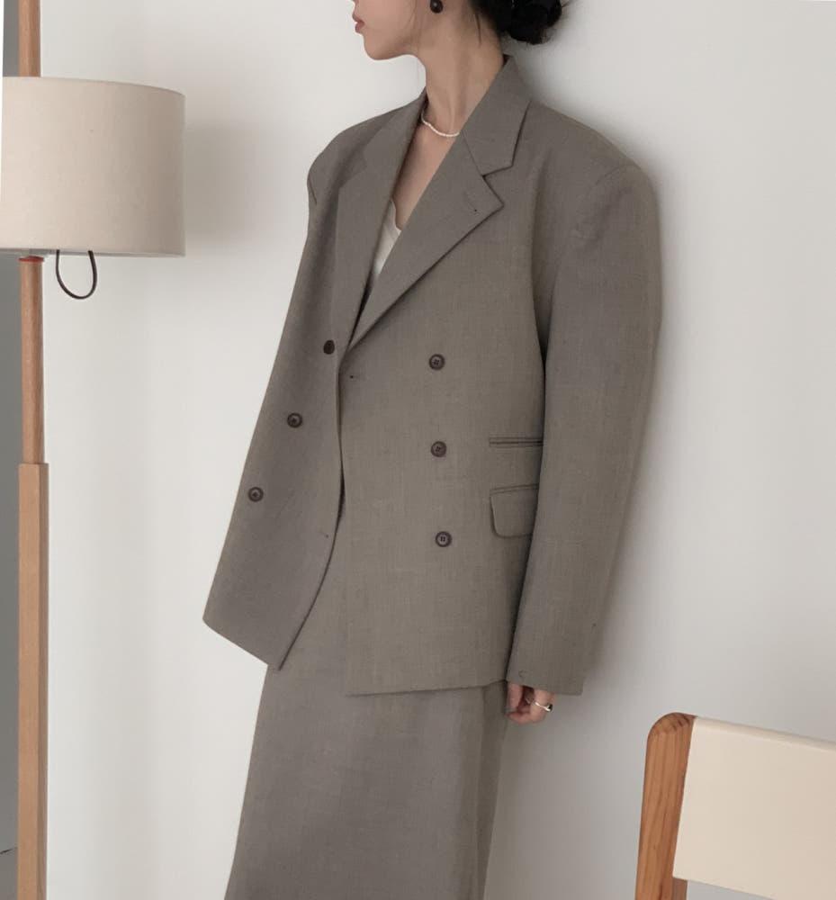 Lebutter 르버터 하디 더블 자켓 브랜드공정 오버핏 더블버튼 2colors