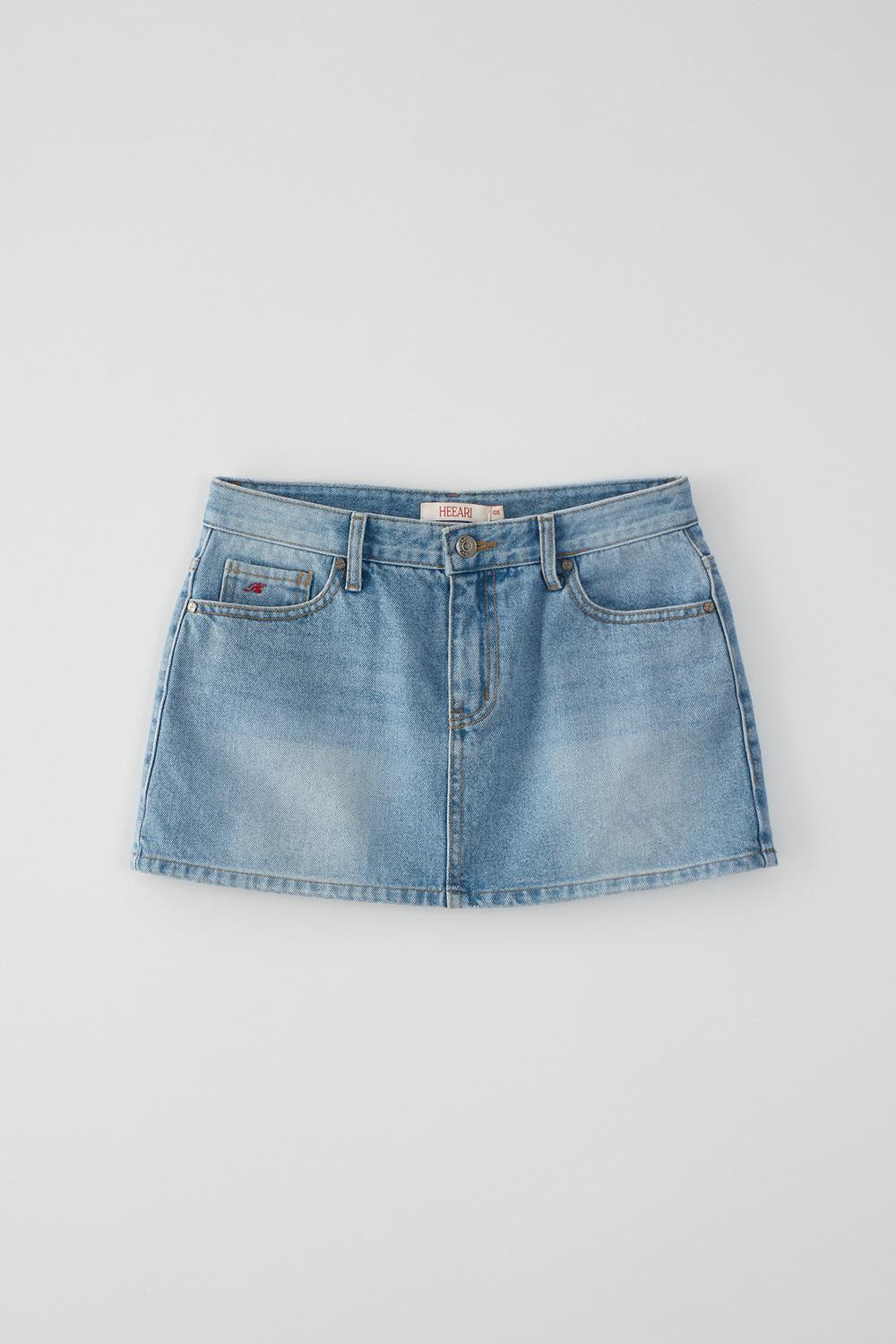 클레어 코튼 미니 스커트_데님