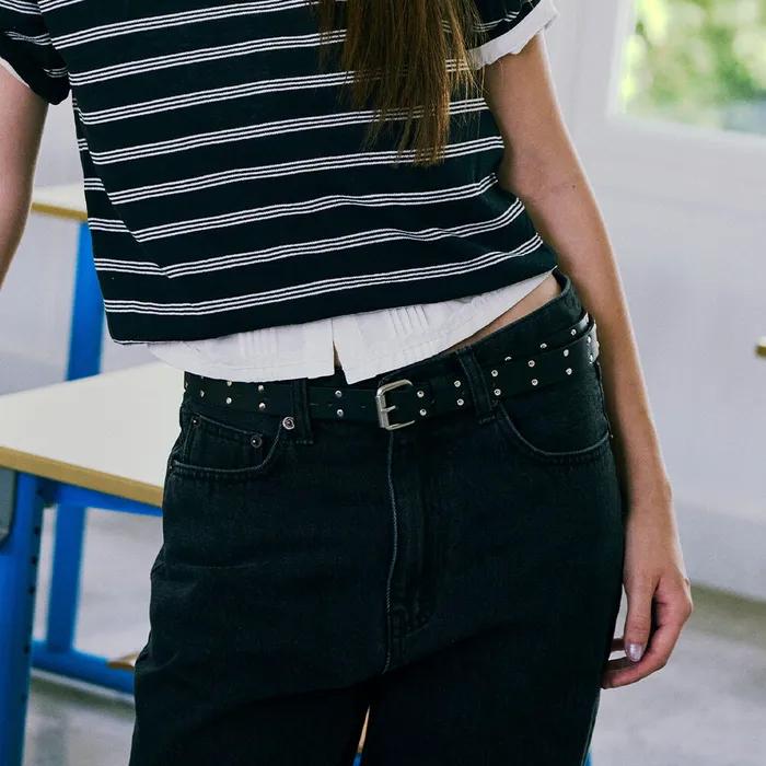 STUDDED LEATHER BELT_BLACK_LC257BE03BK