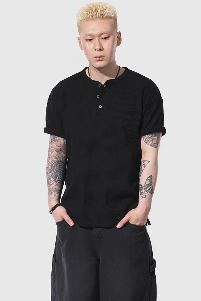 Waffle Henry Neck Half-T [4color]