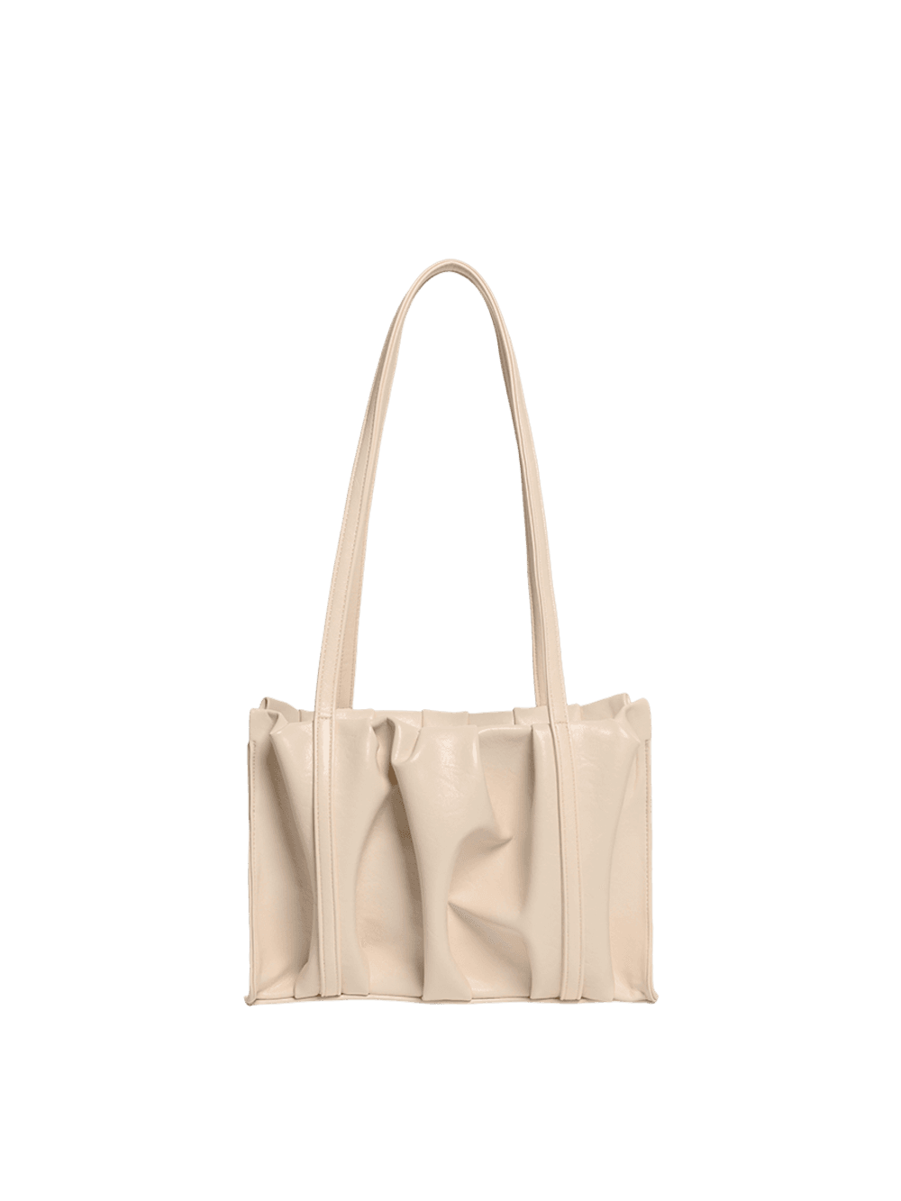 셔링 스퀘어 숄더 미니 백 아이보리