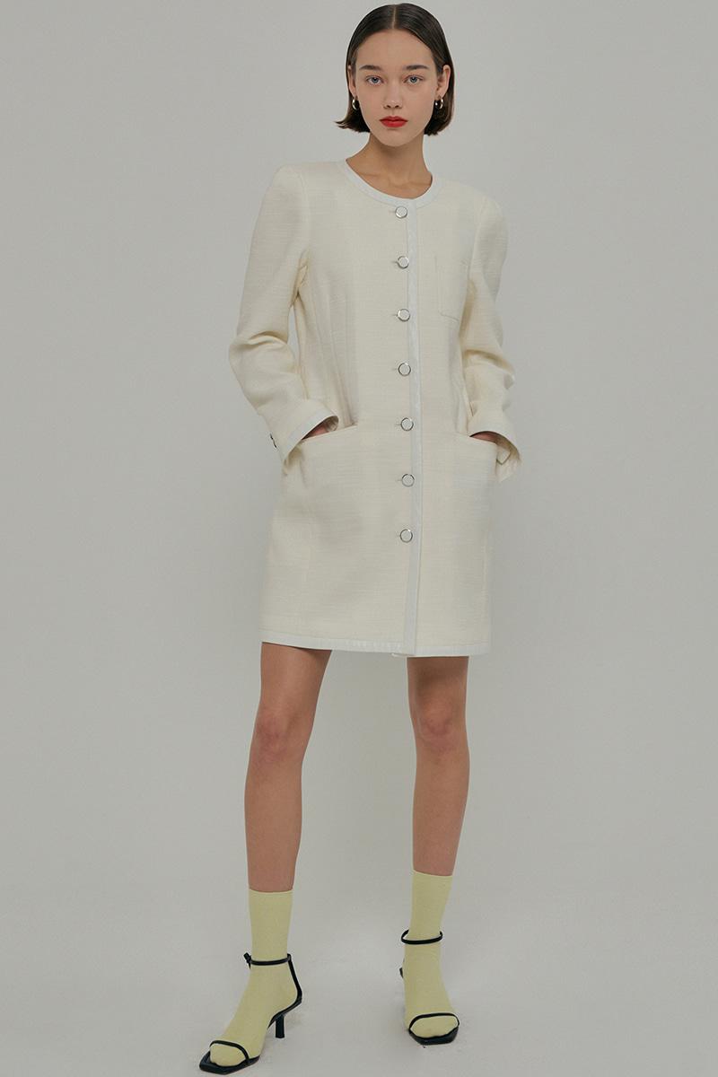 Tweed tale dress Ivory