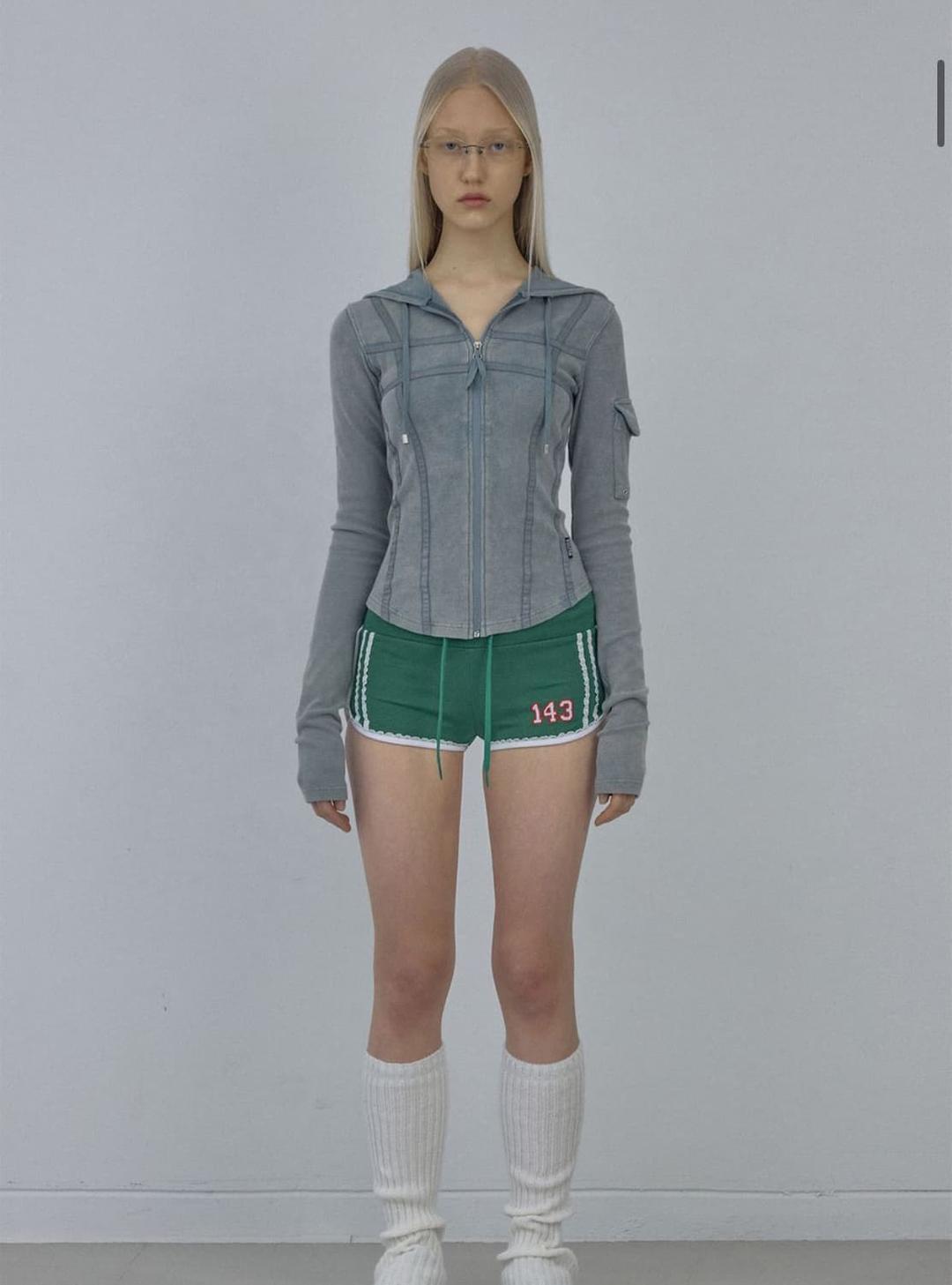 스컬프터 워시드 본디지 후드집업 washed sage L | 후루츠패밀리