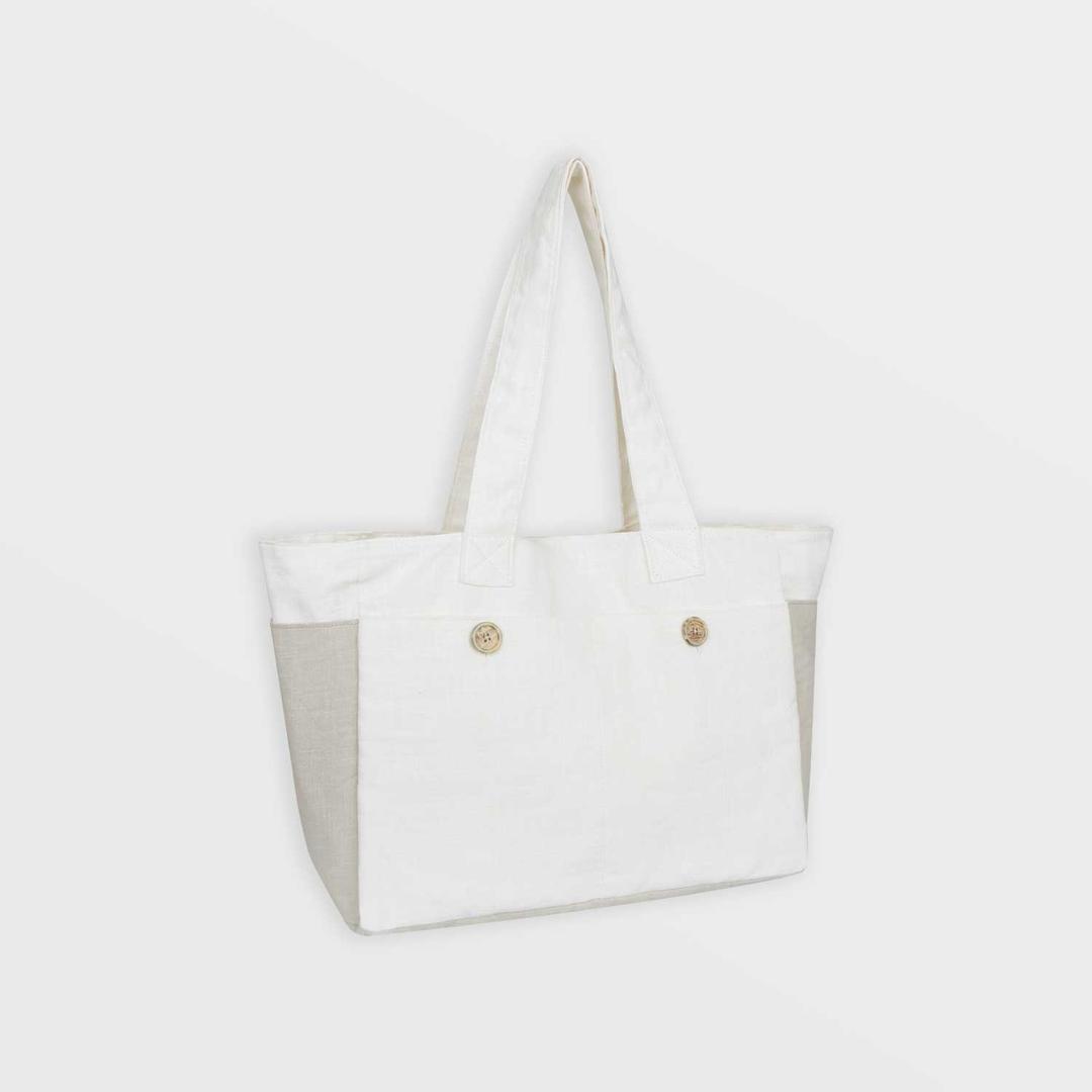 4P Linen Tote Bag (Ivory)