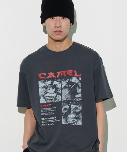 카멜 클래식 미스 반팔티셔츠(차콜)