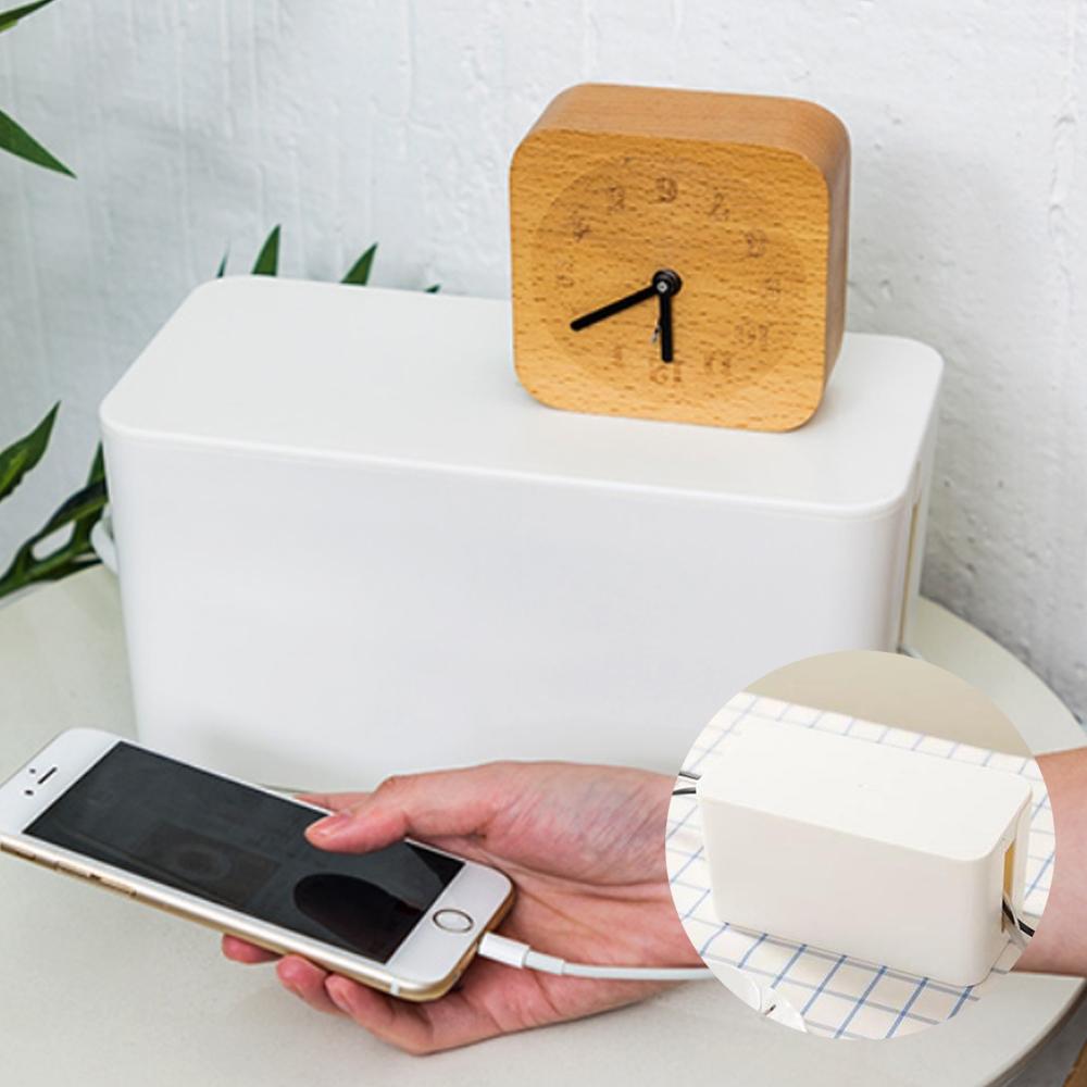 6구 콘센트 정리함 멀티탭 박스 전선 정리 수납 커버 멀티탭함 화이트 소형