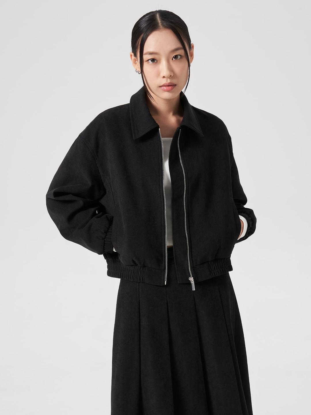 폴리피치 집업 블루종 - 블랙