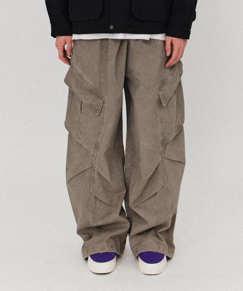 Washed cargo pants_Beige