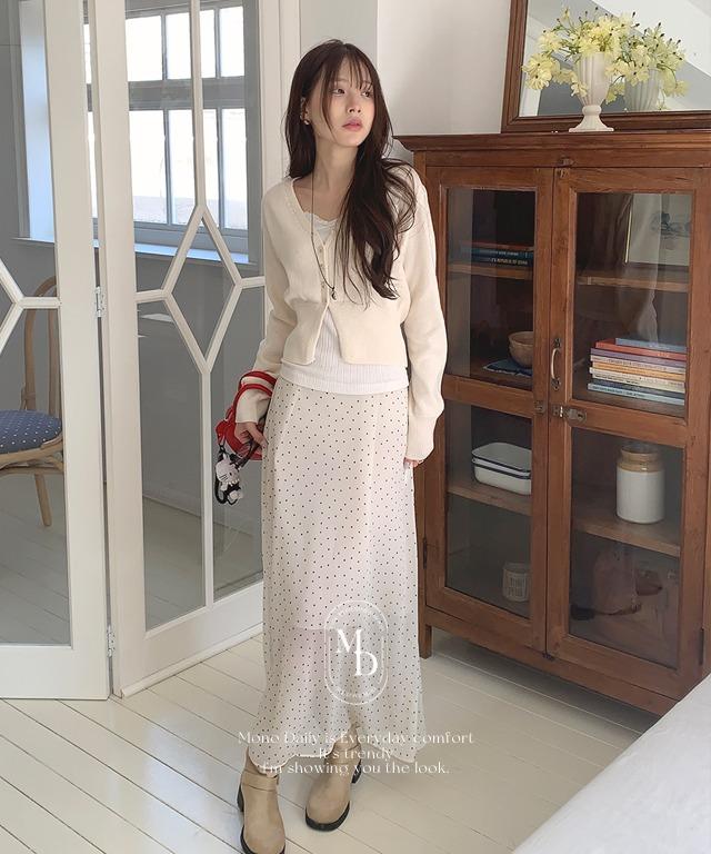 New! 세이 쉬폰 토트 롱 스커트